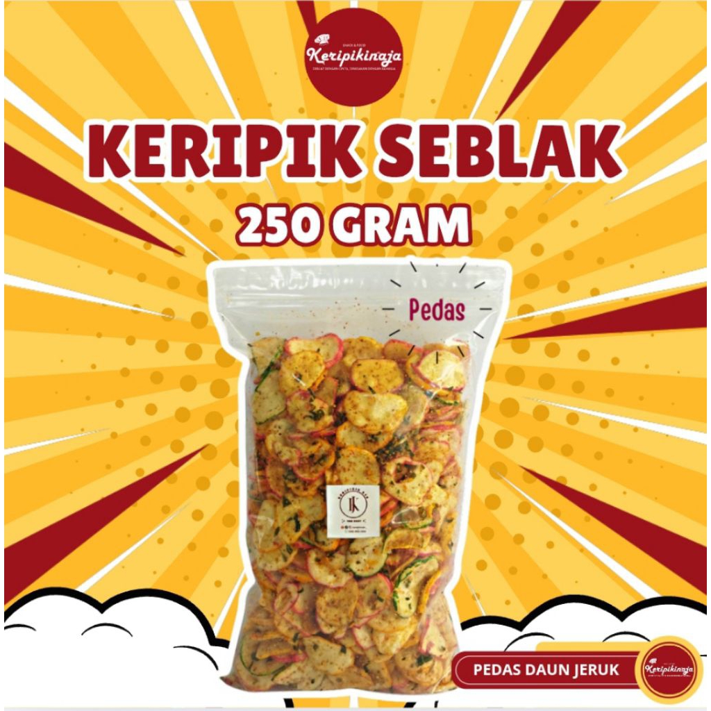 

Kerupuk Seblak Keripik Seblak PEDAS Sebring Daun Jeruk SEBRING Pedas Asin (Keripik Bantet) isi 250gr