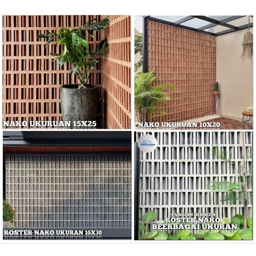 roster beton minimalis/motif nako 15x30&15x25 &10x20/roster minimalis/Roster jalusi/Roster panjang/r