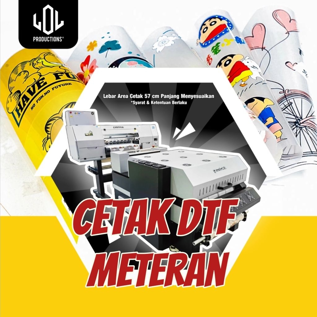 Cetak sablon DTF, sablon SETRIKA per Meter