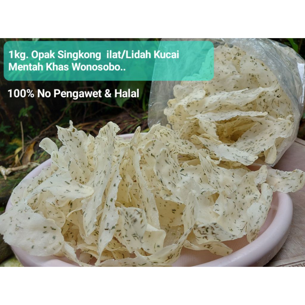 

1kg. Opak Singkong Mentah. Opak ilat / Lidah Kucai Khas Wonosobo