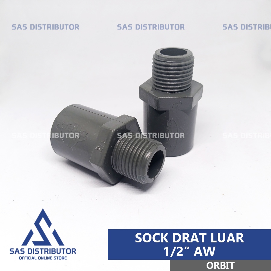 SDL 1/2" inch PVC Orbit / Sok Drat Luar 1/2" inch AW / Valve Socket 1/2" PVC / Sock Drat Luar 0,5"