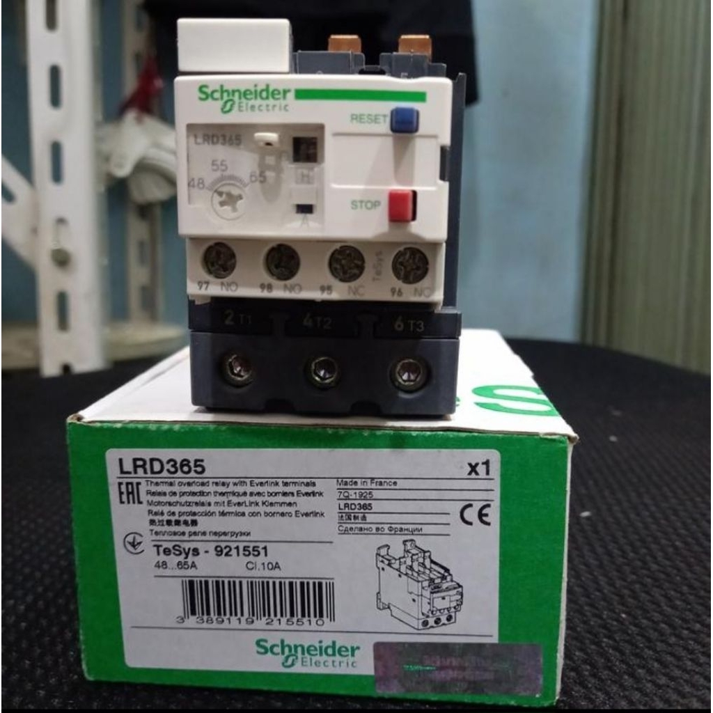 THERMAL OVERLOAD RELAY SCHNEIDER LRD365 48-65A/LRD365 SCHNEIDER ORIGINAL