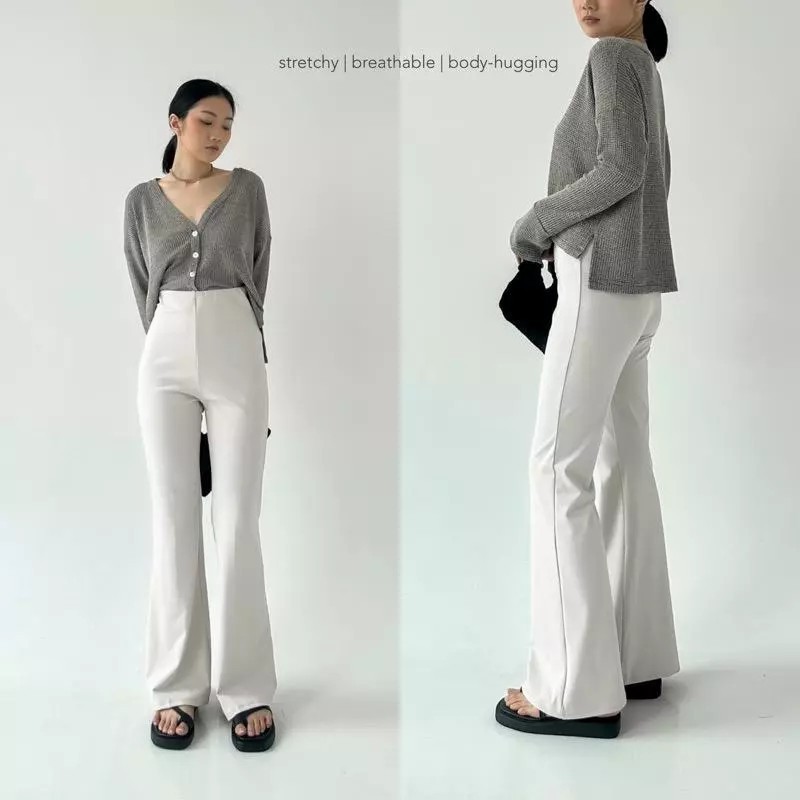 Celana Wanita Kulot RIB Knit Cutbray - Celana Cutbray Kulot Bahan Knit Celana Kerja