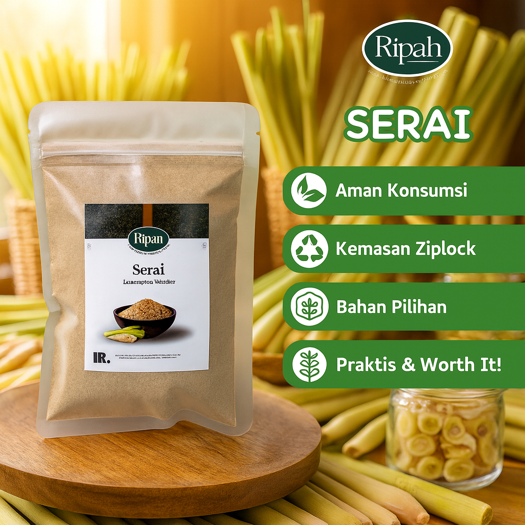 

75gr Sereh Bubuk / Serai Bubuk / Murni / Ground Lemongrass / Rempah / Ripah Rempah PREMIUM QUALITY