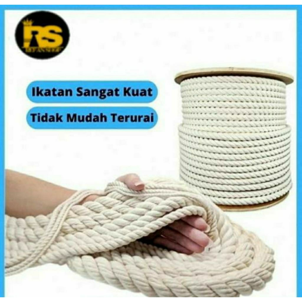 

Tali Tambang Kantun Kecil 6MM 8MM Keras Kuralon Gularon Putih Dadung per 1 meter
