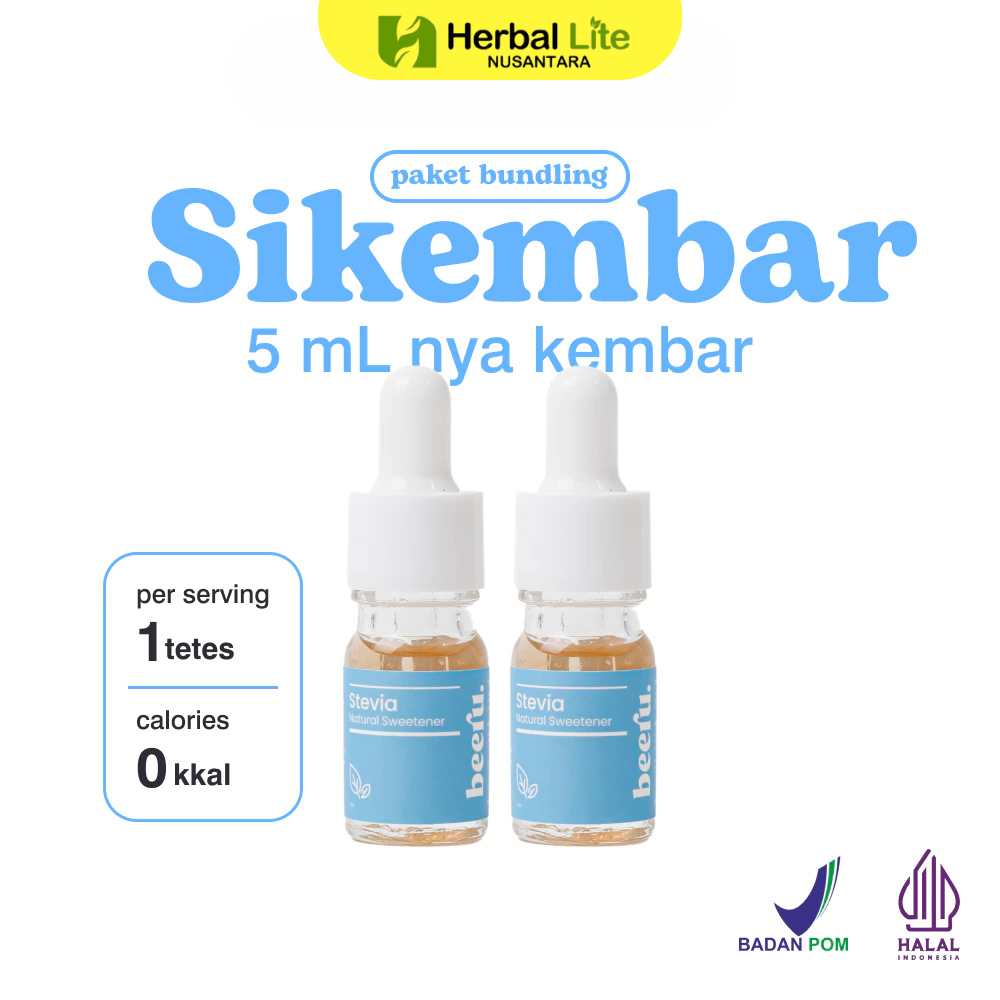 

BEERU Stevia Natural Sweetener Gula Pemanis Alami Cair Tetes Paket 2pcs Sikembar