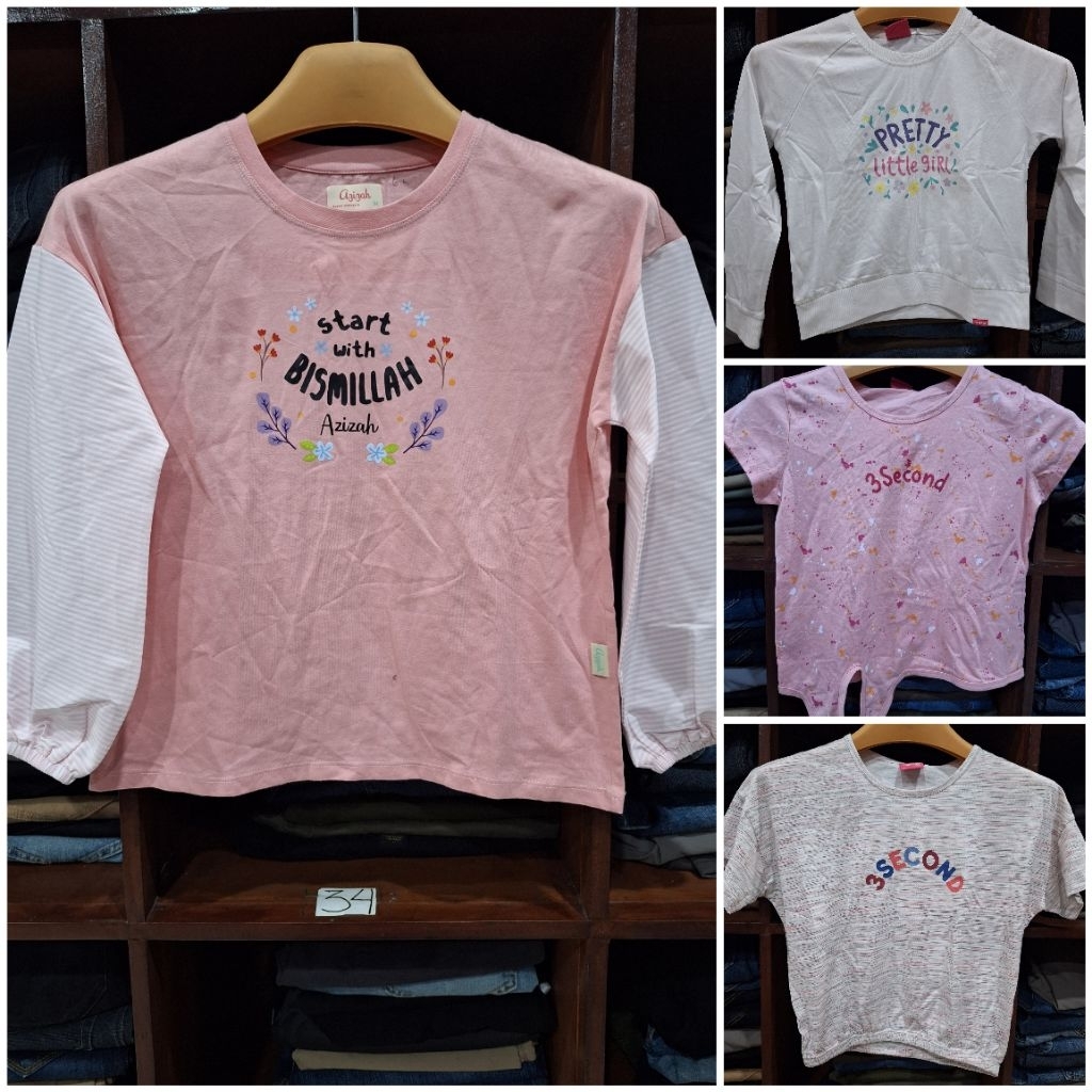 KAOS ANAK PEREMPUAN BRAND THREE SECOND ORIGINAL