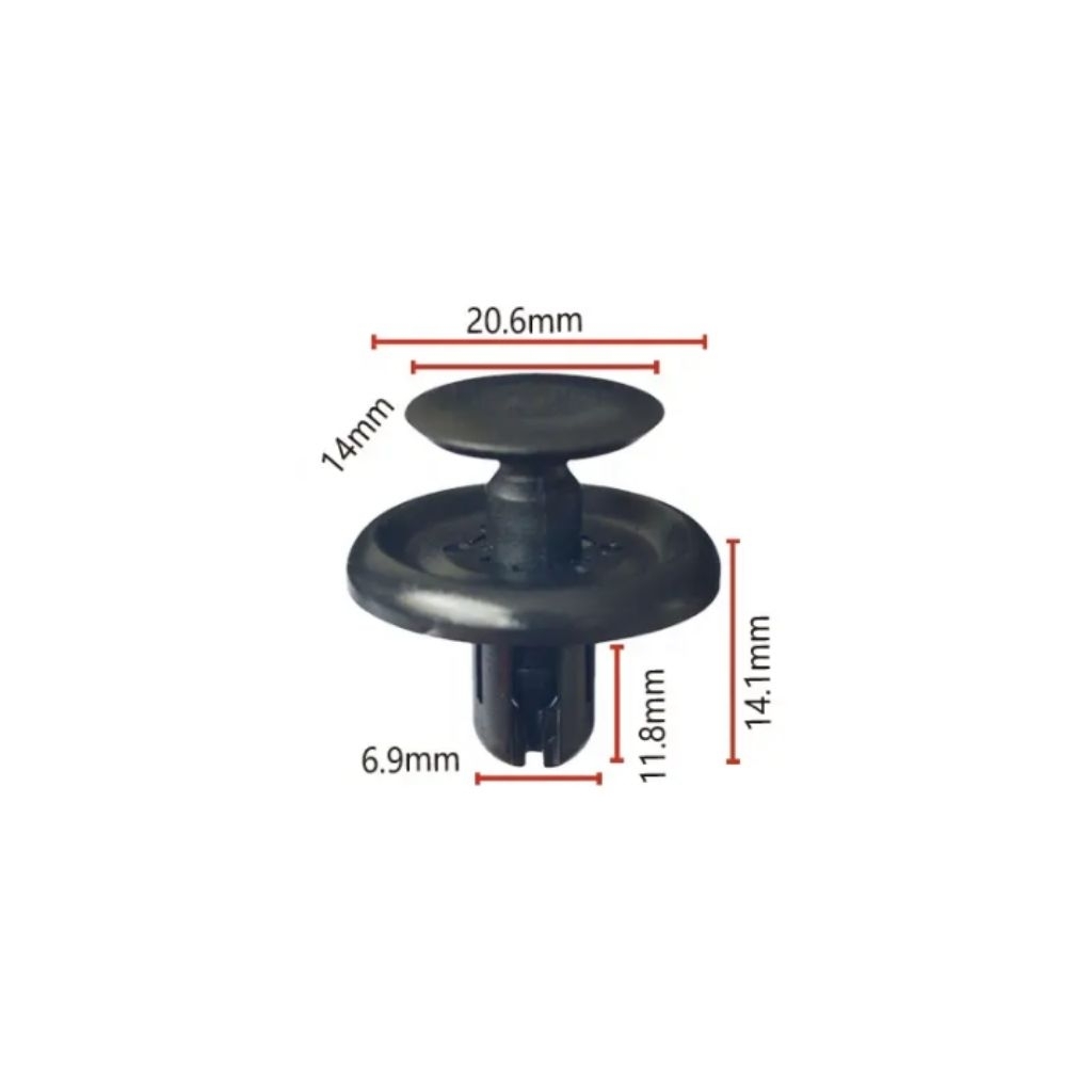 klip rivet body mobil ukuran diameter batang 6,9mm isi 10pcs