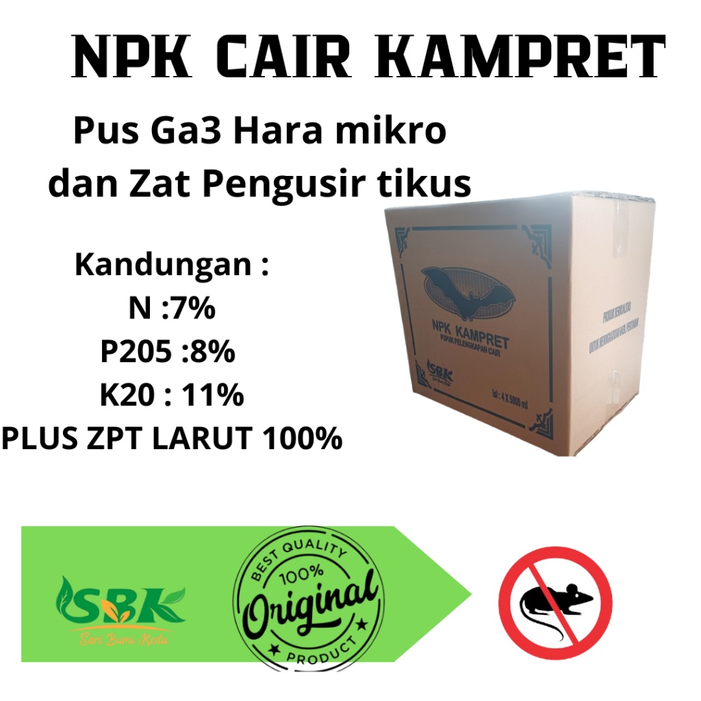 Anti Tikus pupuk NPK Kampret vegetati generatif mempercepat pertumbuhan batang daun tunas dan akar