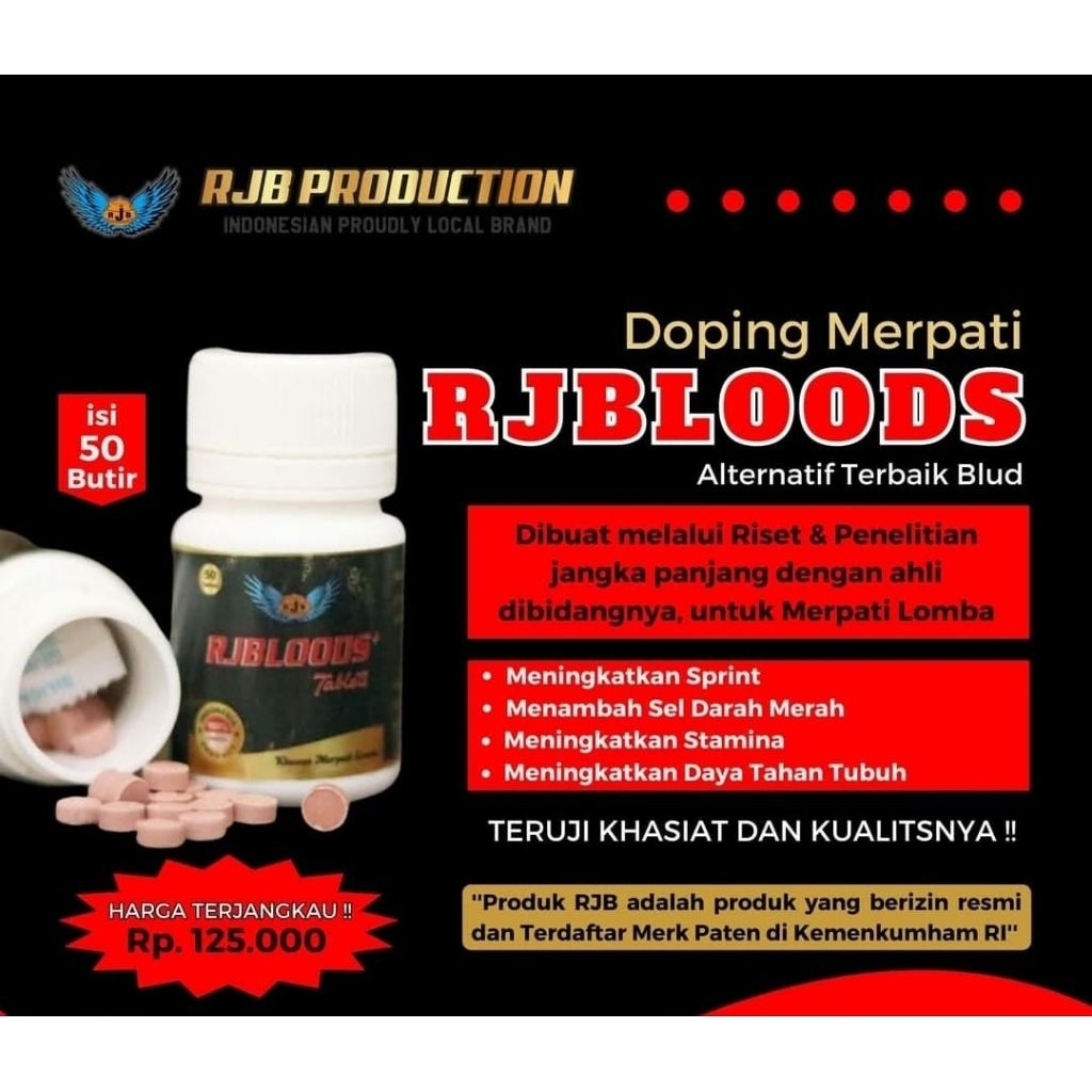 OBAT RJBLOODS ORIGINAL | DOPING MERPATI PLAYER LOMBA | ISI 50 BUTIR