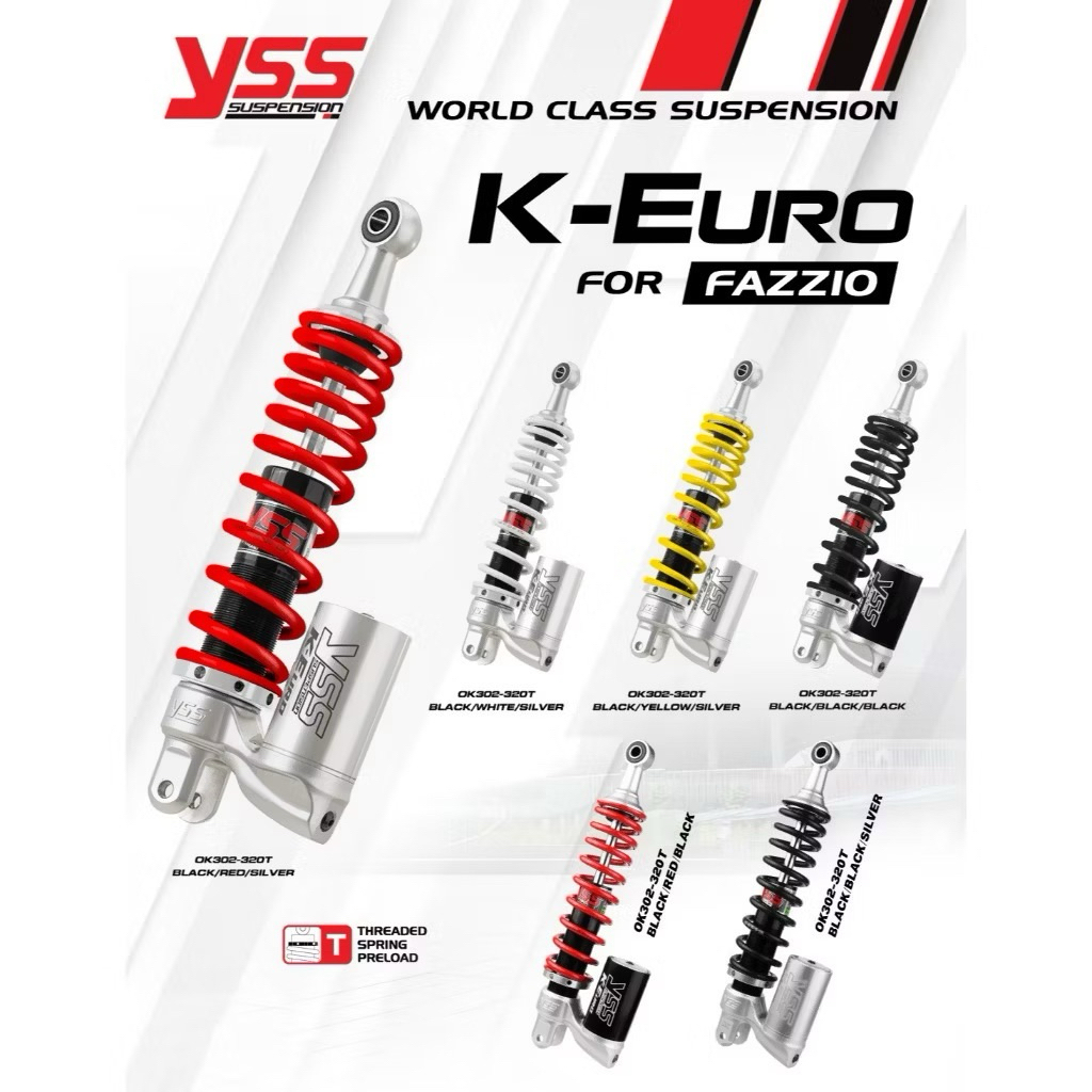 YSS Single Shock K-Euro OK302-320T For Fazzio / Shock Belakang YSS K-Euro Fazzio Filano