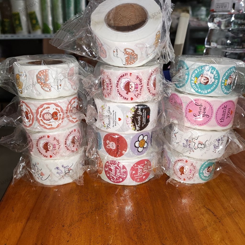 Sticker Thank You 1 roll isi 500 / Label Thank You