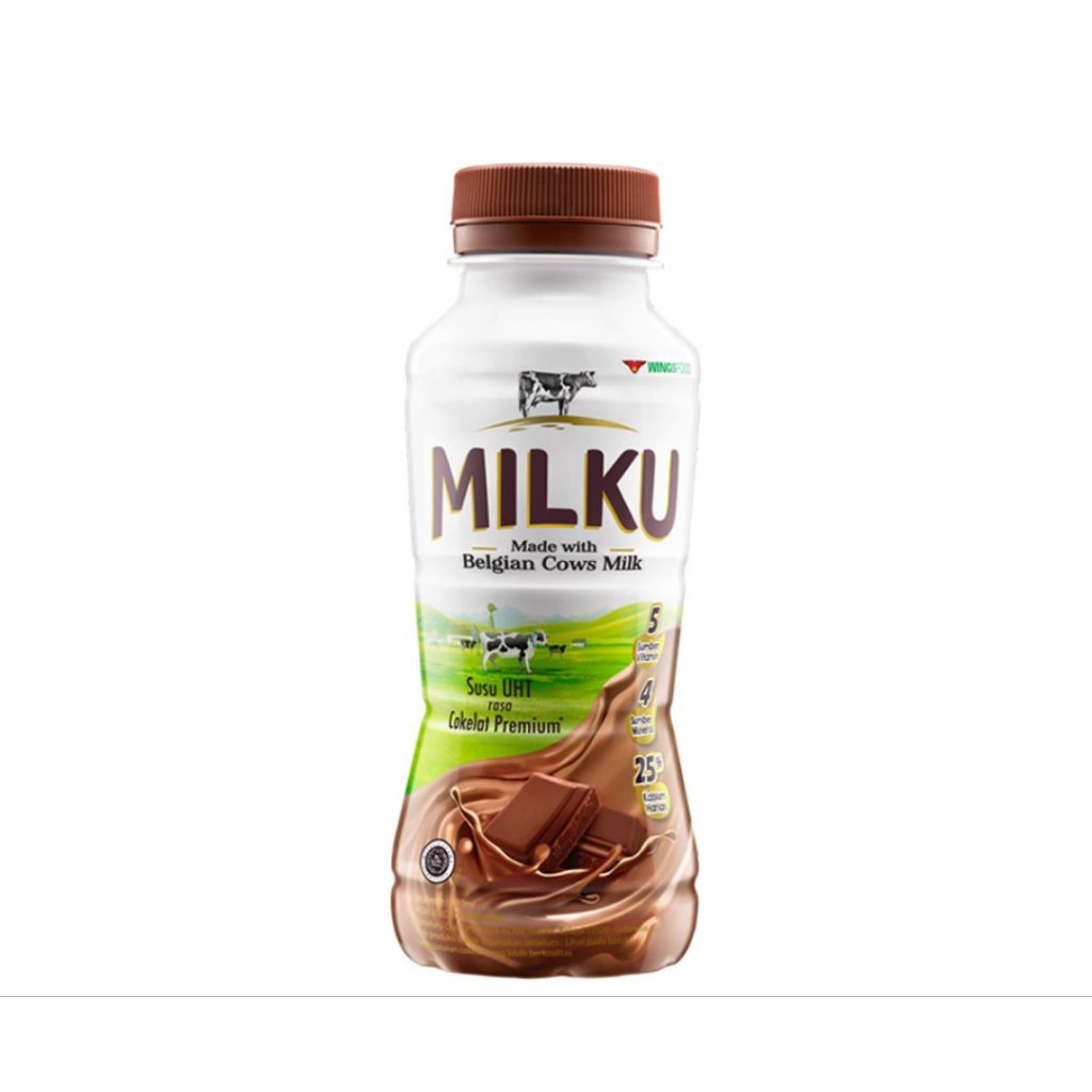 

Milku Susu UHT Cair Cokelat Premium Botol 200 ml