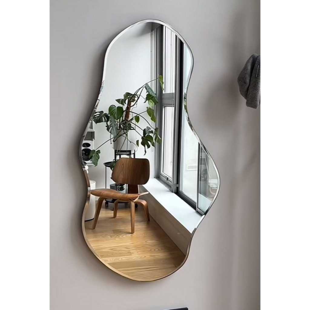 Cermin dinding Abstrak Cermin dinding Asimetris tempel dinding tebal kaca 3 mm