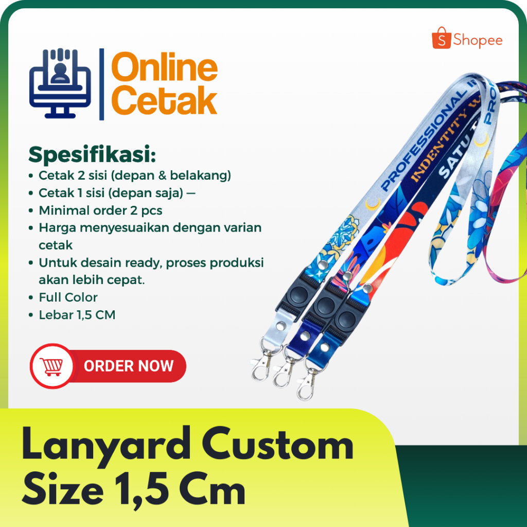 

lanyard sublim 1,5cm 2 atau 1 muka PREMIUM