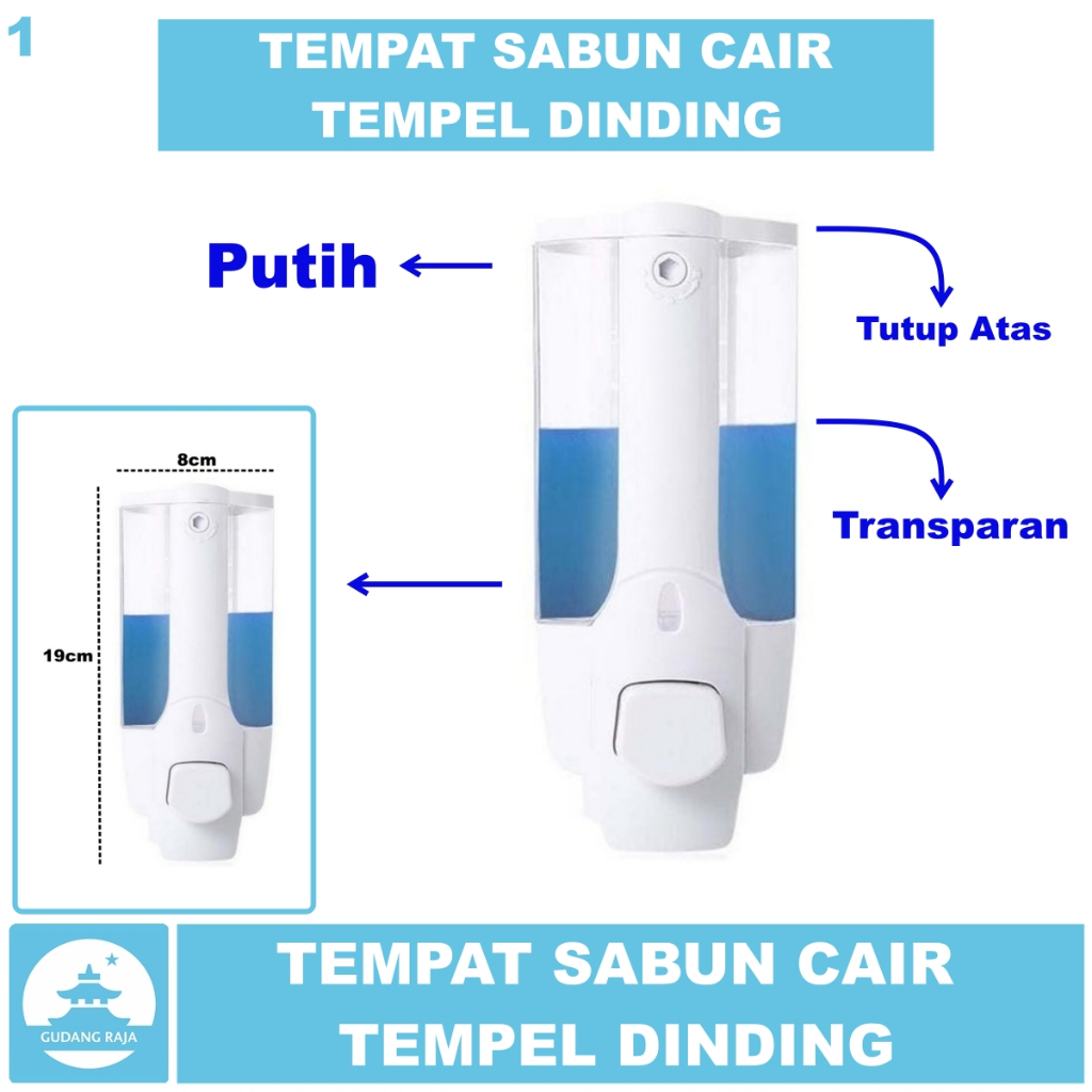 Tempat Sabun Tempel Dinding Cair Kamar Mandi Sabun Cuci Tangan Dispenser Sabun Cair Tembok Putih