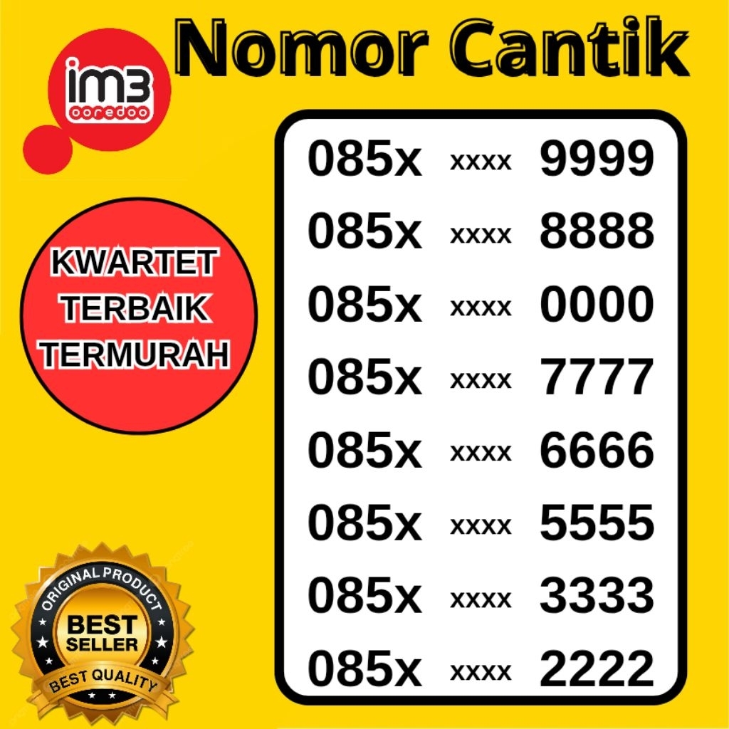 NOMOR CANTIK INDOSAT KWARTET 9999 KWARTET 8888 KWARTET 7777 KWARTET 0000 kwartet 5555 kwartet 3333