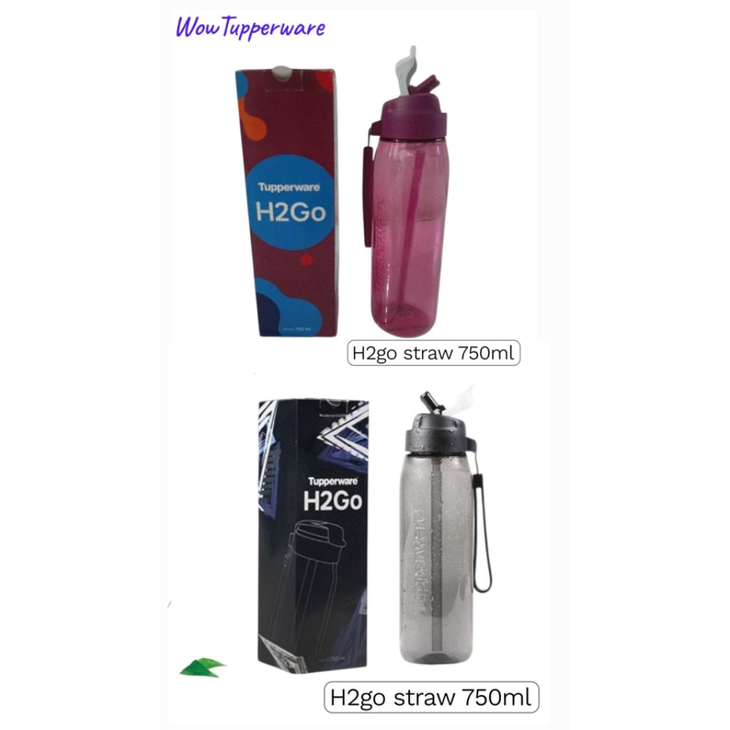 TUPPERWARE ORI 100% H2GO 750ML BOTOL MINUM / CRISTAL / ECO BOTTLE