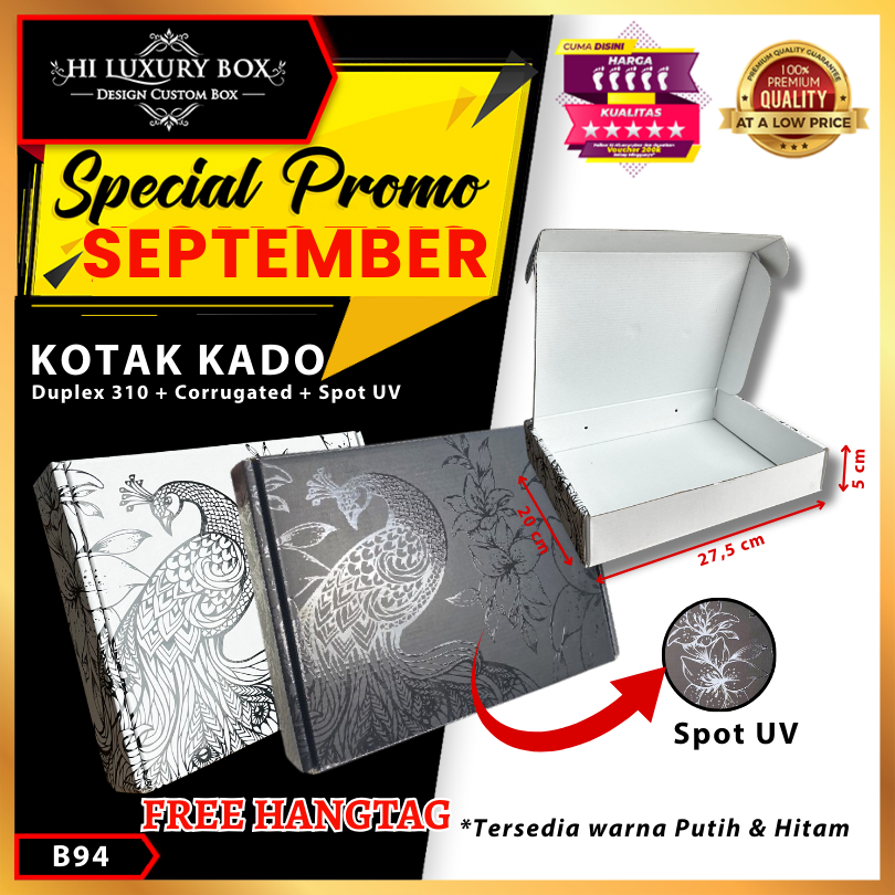 

Box Kado - Mailer Box Spot UV Hitam - Kotak Hadiah Premium - B94
