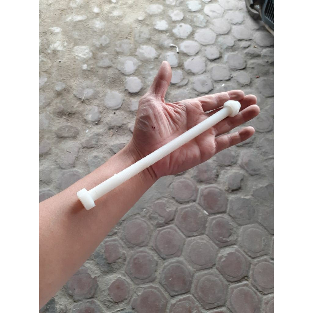 Baut plastik M12 x 220mm baut nilon mur nylon anti karat