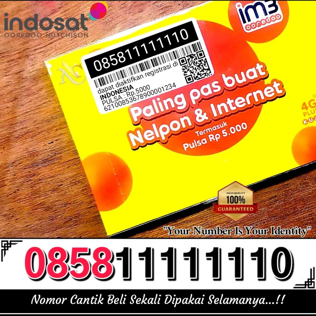 perdana indosat 1111111 Nomor Cantik im3 1111111 sapta 4G