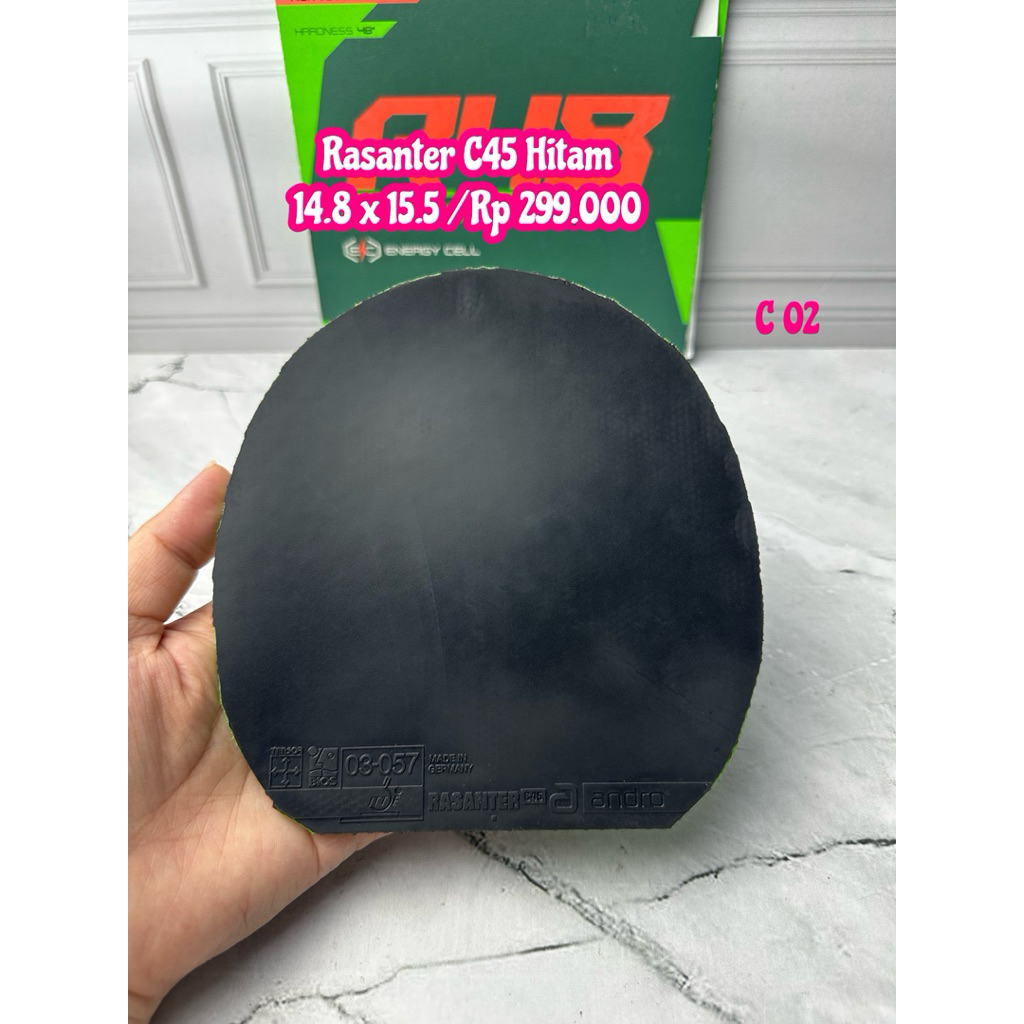 second karet tenis meja pingpong bet bad bat Rasanter C45 Hitam