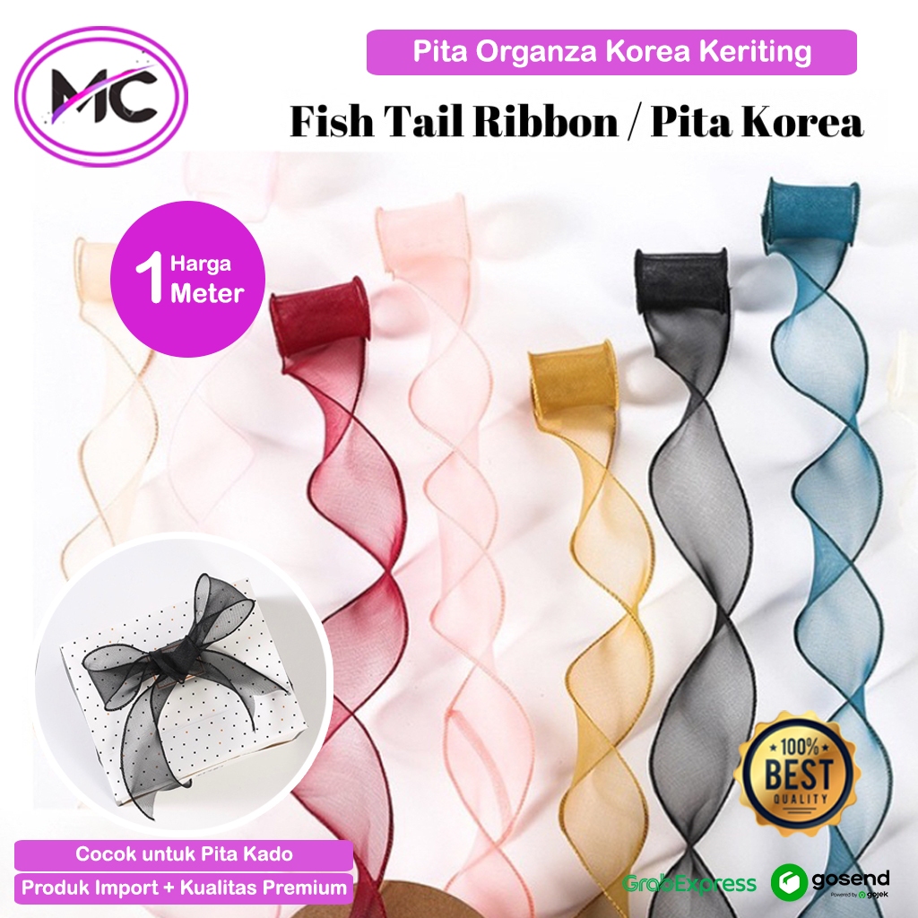 

Pita Hologram Hias Bunga Bucket Cantik Per Meter Pita Dekorasi Hampers Buket Kado Pita Korea Organza Pola Gelombang Fishtail Flower Bouquet Kerajinan Tangan Murah Best Quality