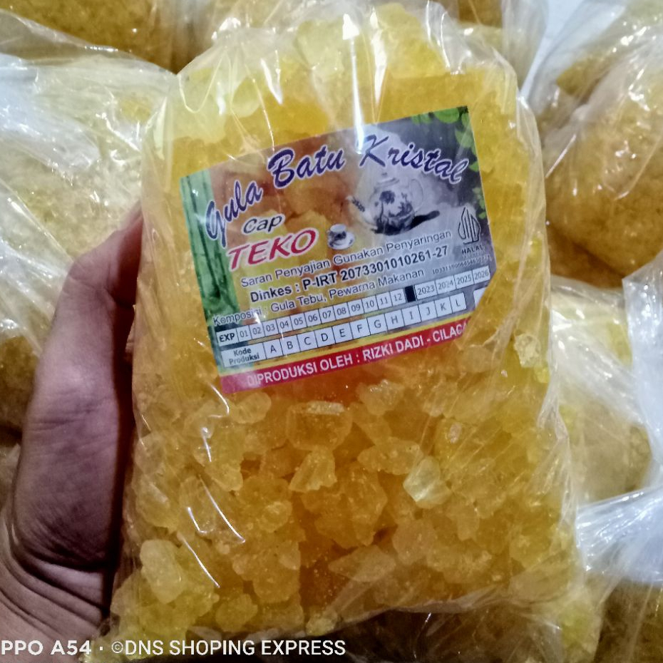 

Gula Batu kristal Cap Teko kemasan Bundelan 1Kg potong kecil