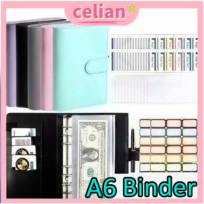 

【Free Gift】Paket Binder Nabung Keuangan Lengkap—A6 daun longgar macaroon PU buku catatan kulit buku catatan keuangan keuangan keluarga buku tabungan uang saku zip