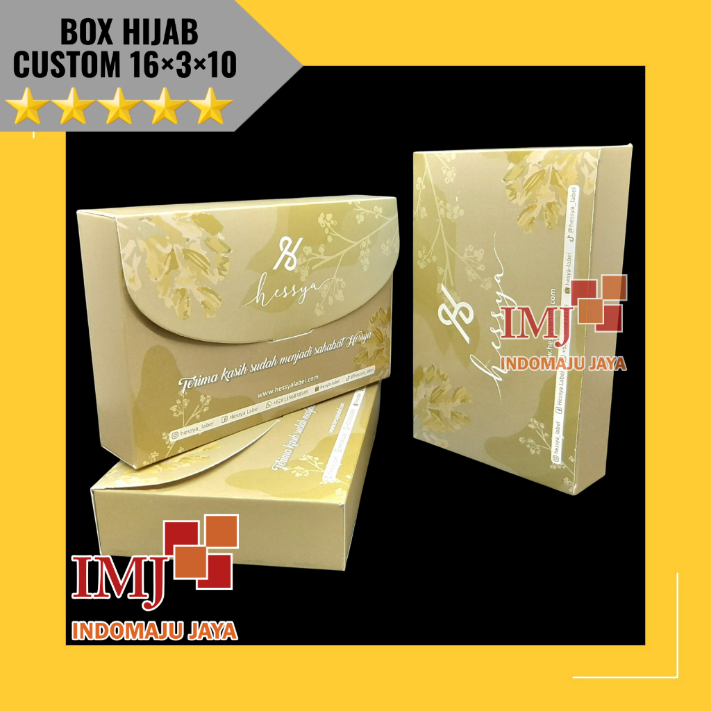 

GRATIS DESAIN BOX JILBAB CUSTOM 16x3x10 KARDUS HIJAB CUSTOM DESAIN 16×3×10