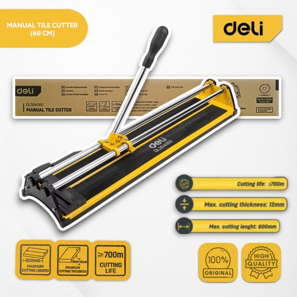 DELI Mesin Potong Keramik Granit Manual 600mm Tile Cutter 60cm Keramik Granit Deli Manual