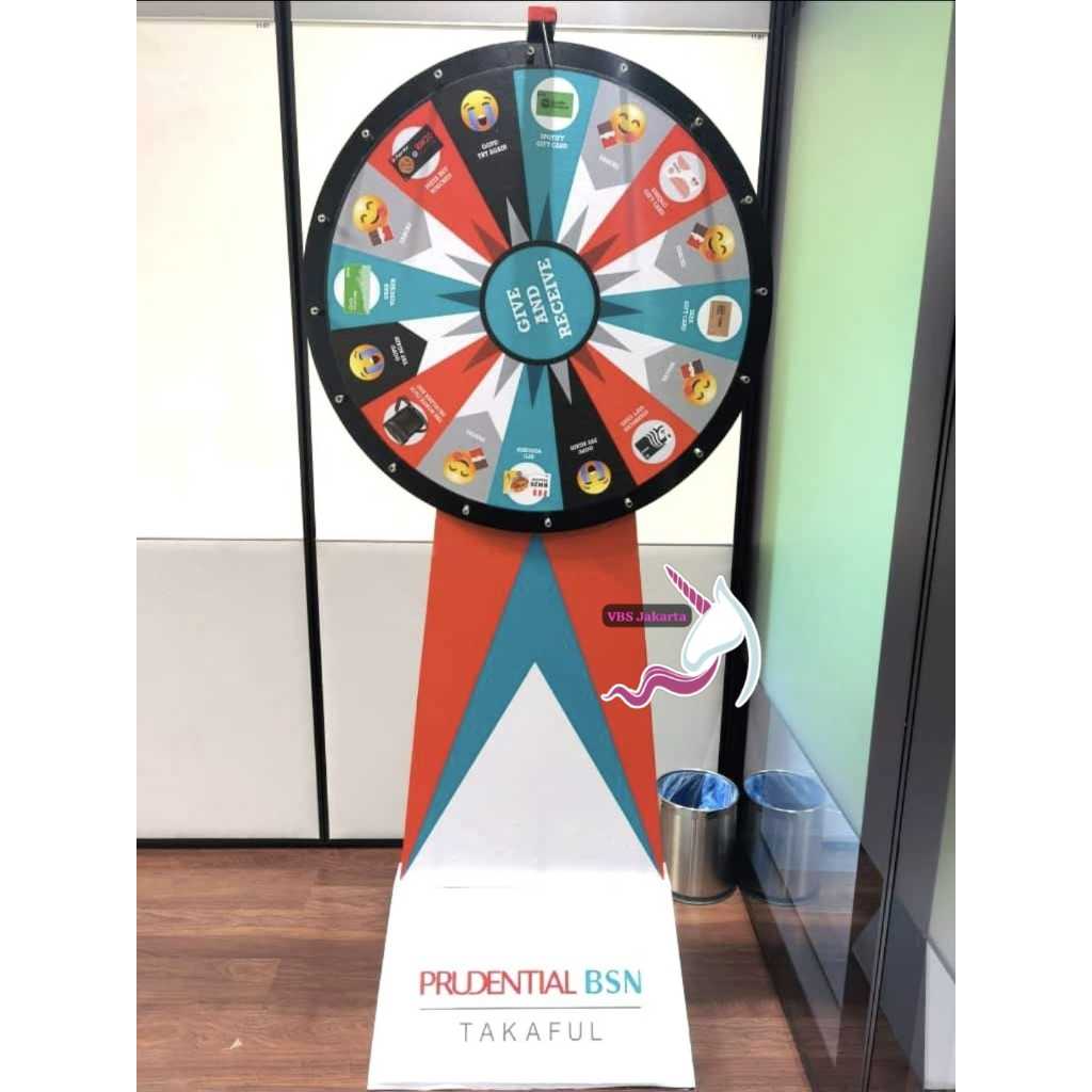 PREMIUM JUMBO SPIN WHEEL OF FORTUNE RODA KEBERUNTUNGAN LUCKY SPIN PAPAN TRIPOD PAMERAN LOMBA HADIAH 