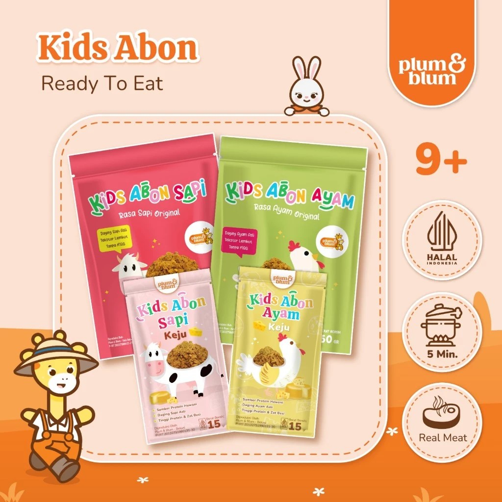 

Plum & Blum Abon Crispy Bayi Kids ABon Sapi Abon Ayam No MSG - 1 Pouch