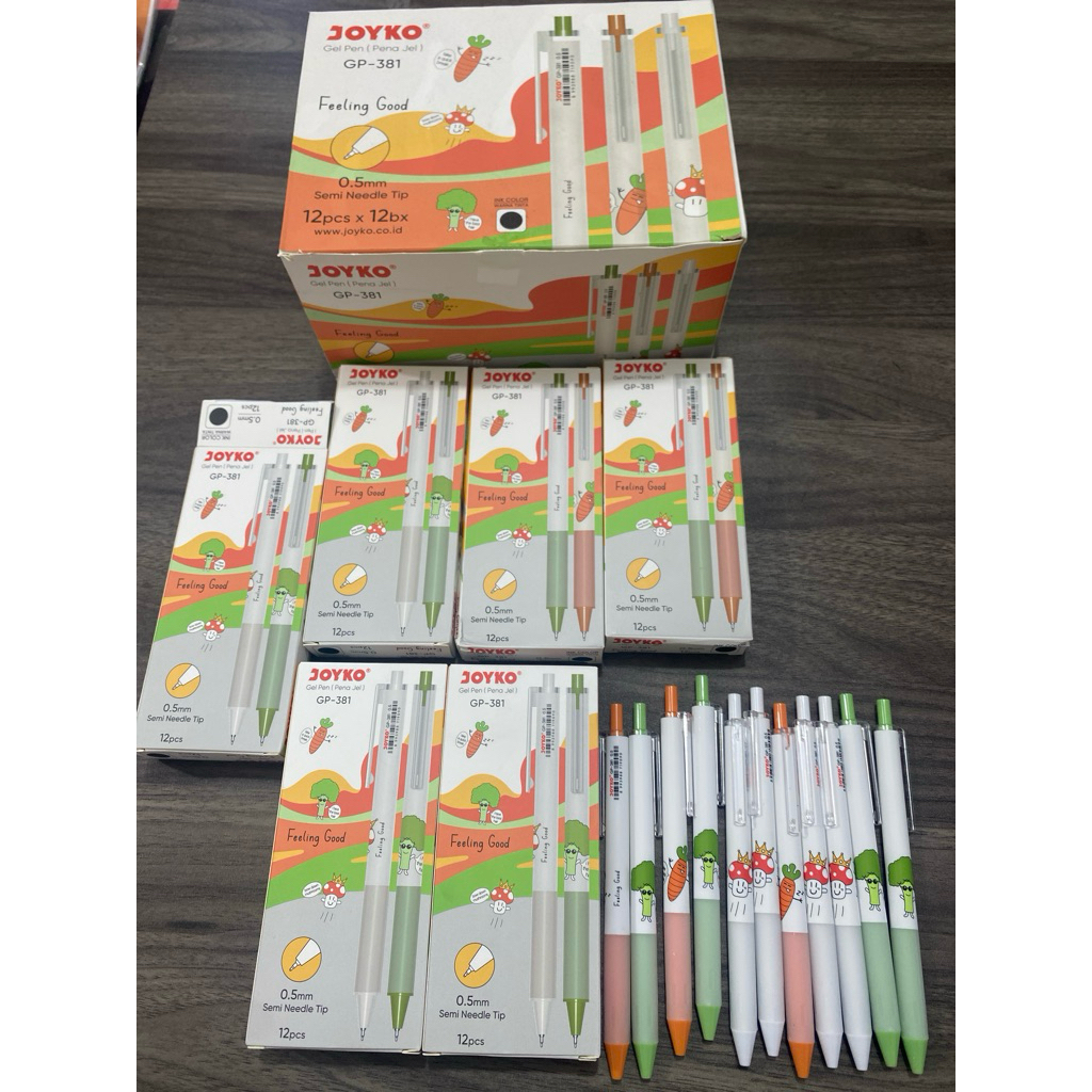 

[ ISI 12 ]Pulpen Gel Pen Pena Jel 0.5 mm Joyko GP 381 Semi Needle Tip