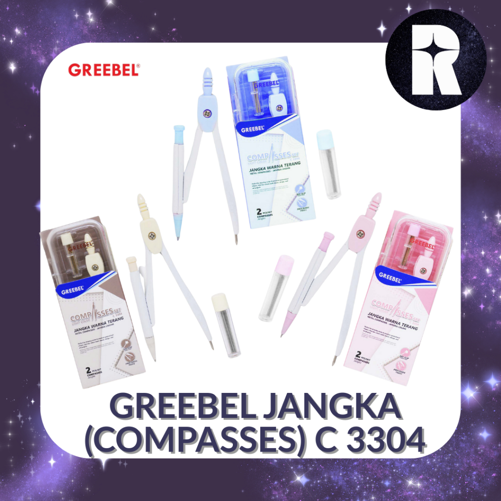 

GREEBEL JANGKA (COMPASSES) C 3304 WARNA PASTEL (SET)