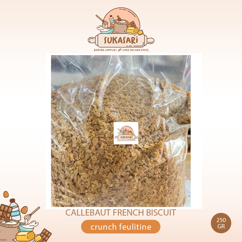 

Callebaut French biscuit Feuilletine 250gr crunch feulitine fluetine / biscuit crumble calebaut