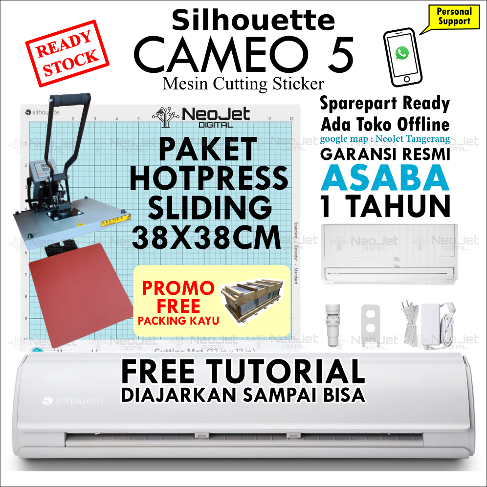 

Paket Usaha Mesin Cutting Silhouette Cameo 5 dan Mesin Hotpress Sliding 3838 38 x 38 cm 900 watt