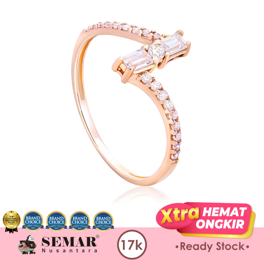 Cincin Emas Melika Rose Gold 17K Semar Nusantara