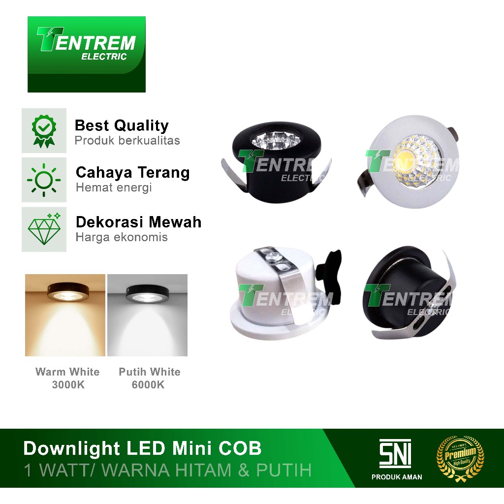 Lampu Downlight LED Mini 1W COB Spotlight Plafon Ceiling Hias Lemari Dinding