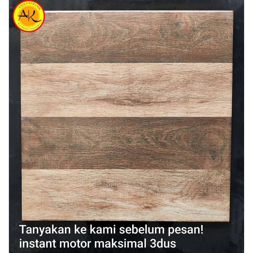 Keramik Lantai Teras Garasi Motif Urat Kayu Kasar Matt 40x40 Holywood Brown