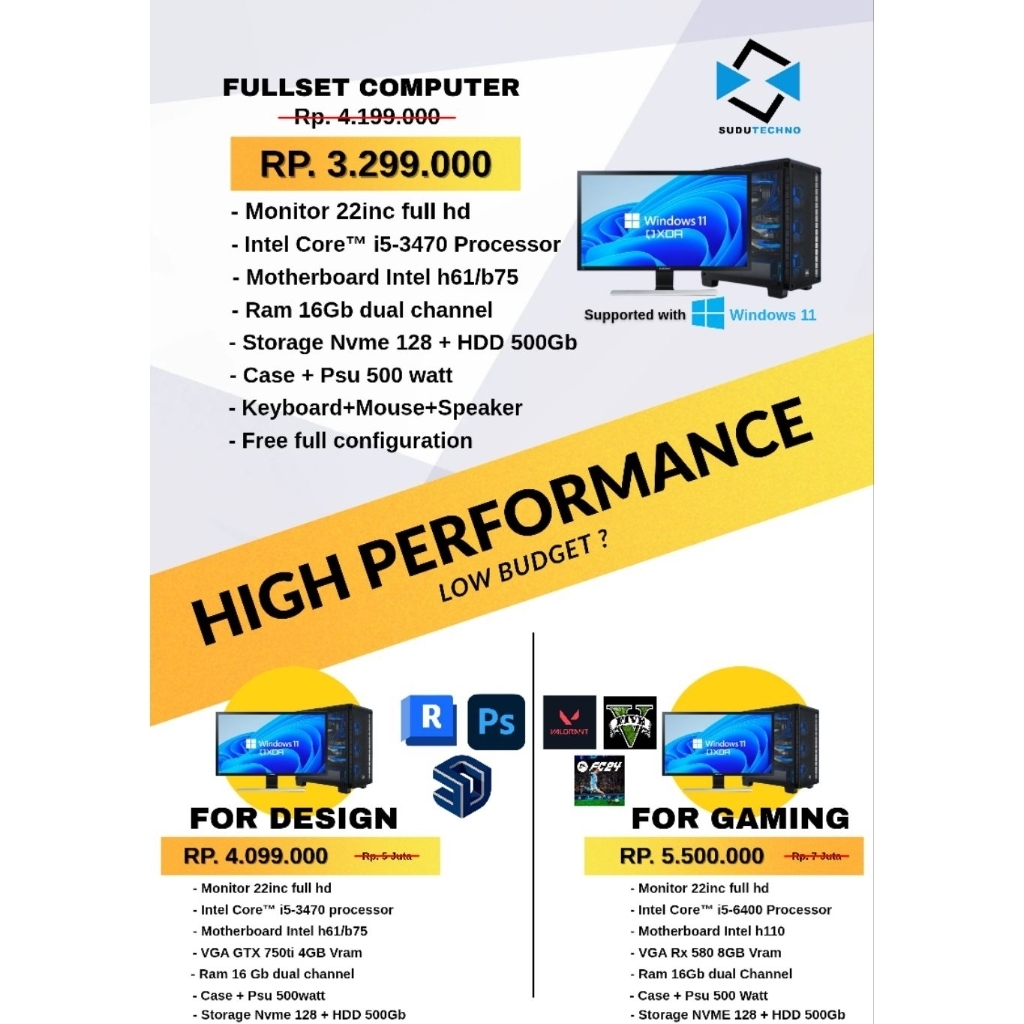 komputer Fullset Work/Gaming