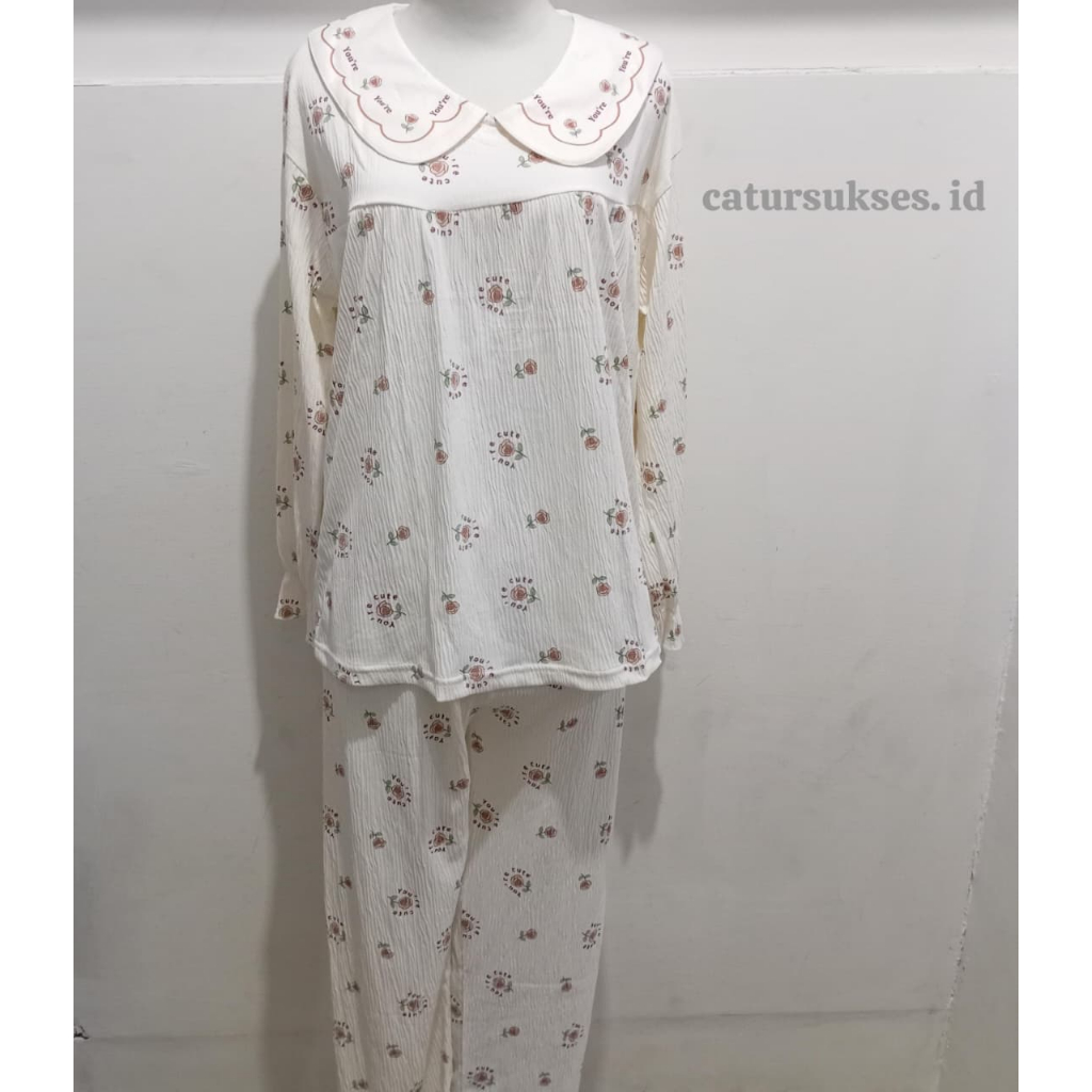 BAJU TIDUR PIYAMA ONE SET WANITA DEWASA BAHAN PREMIUM