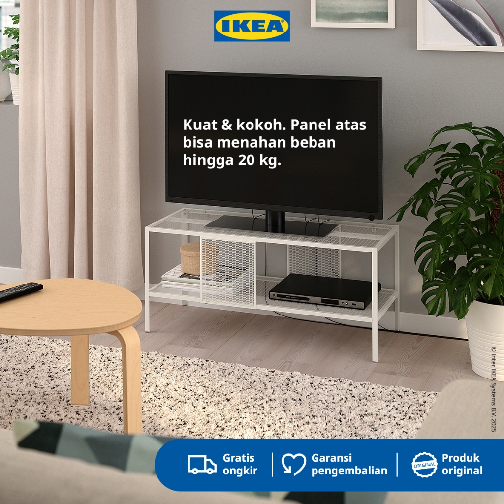 IKEA BAGGEBO Meja TV Minimalis Putih 90x35x40 cm