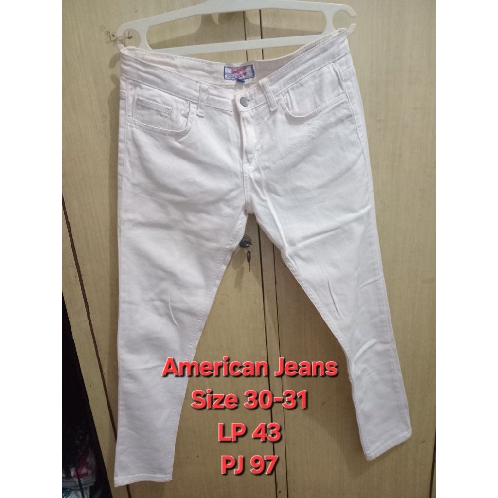 Celana Jeans_Putih  WanitaPreloved
