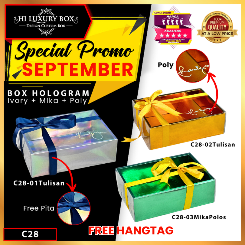 

HILUXURY - Gift Box Silver Hologram - Kotak Packaging Kado Silver Hologram - Box Aesthetic C28