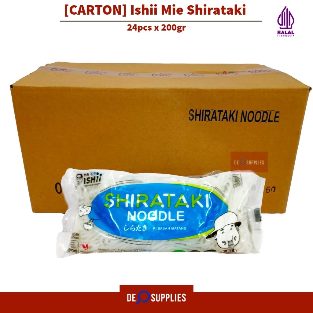 

[CARTON] Ishii Mie Shirataki Noodle 200gr x 24pcs - Mr.Ishii Basah Sehat Gluten Free Vegan