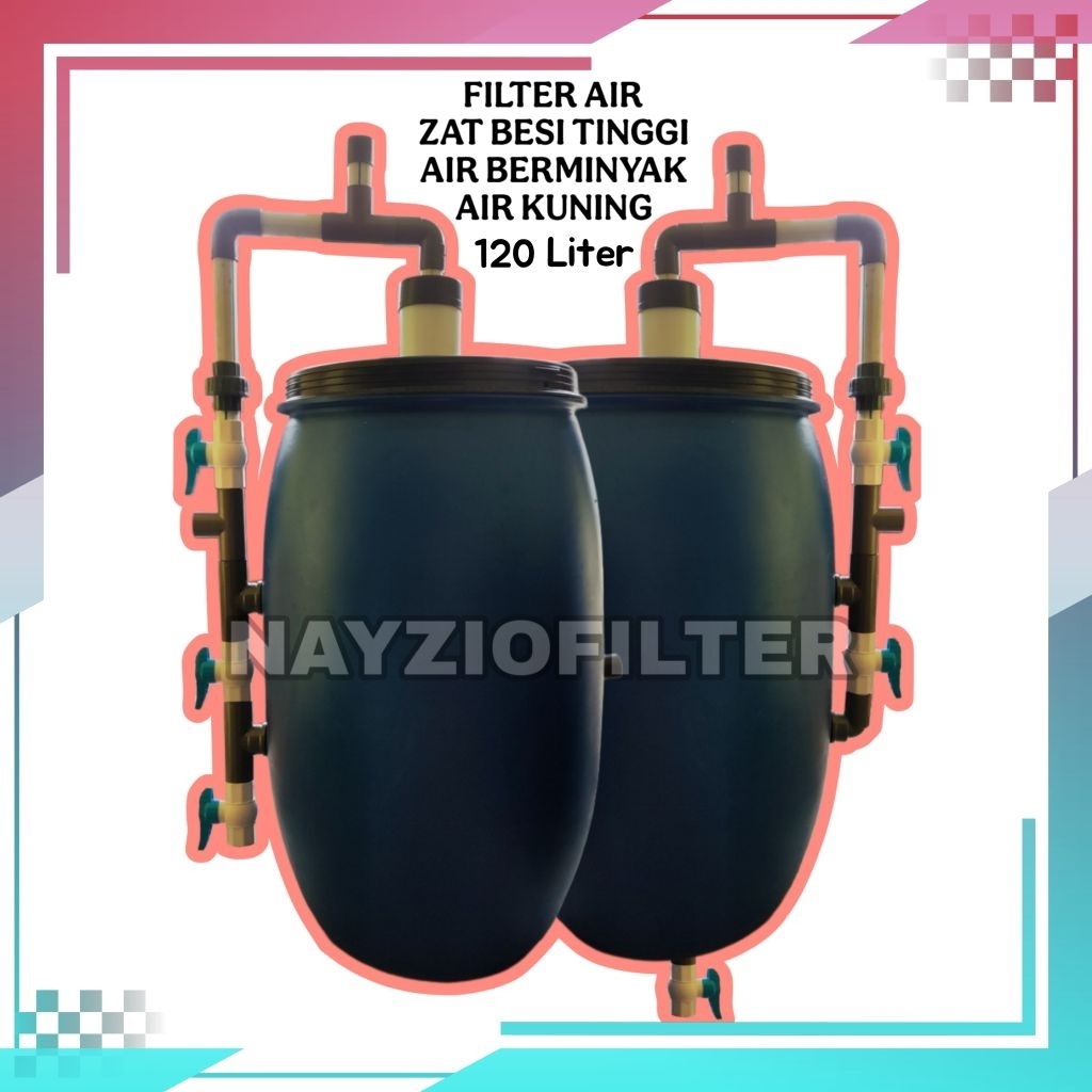 FILTER AIR ZAT BESI TINGGI TABUNG FILTER AERATOR VENTURI 120 LT