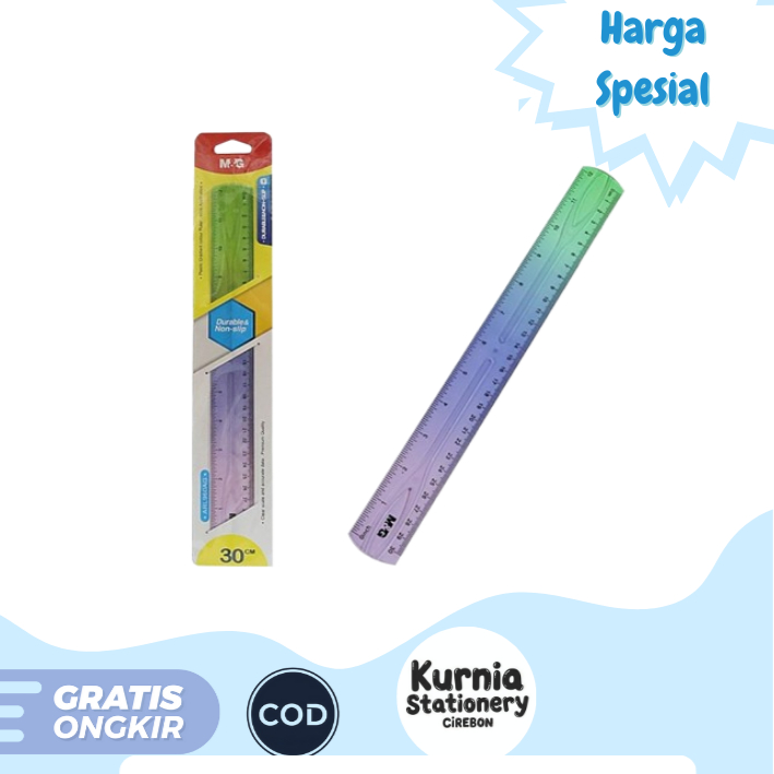 

M&G Penggaris Bening Gradasi Warna 30 cm ARL960AG