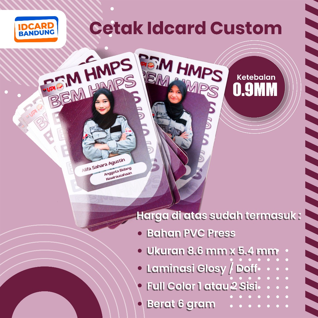 

CETAK ID CARD CUSTOM BAHAN PVC TEBAL 0,9 mm
