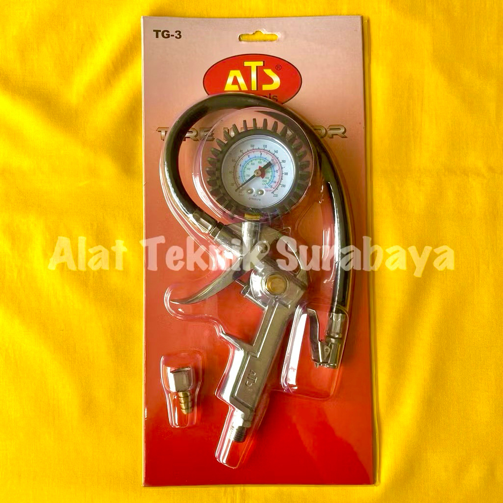 AIR CHUCK 3 FUNGTION ATS TG-3 TIRE INFLATOR TYRE PREASSURE PREASURE GAUGE 3 FUNGSI FUNCTION IN 1 ISI